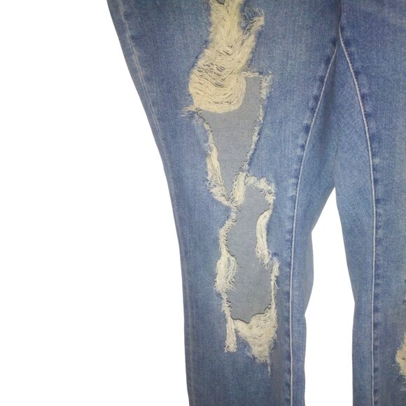 Judy Blue High Waist Heavy Destroyed Distressed Straight Fit Denim Jeans NWT 24W - Picture 4 of 11